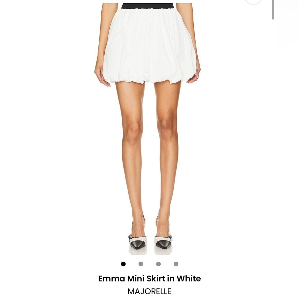 MAJORELLE White Bubble Hem Mini Skirt - Picture 3 of 4